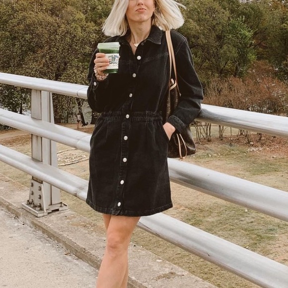 Black denim dress - Picture 2 of 7